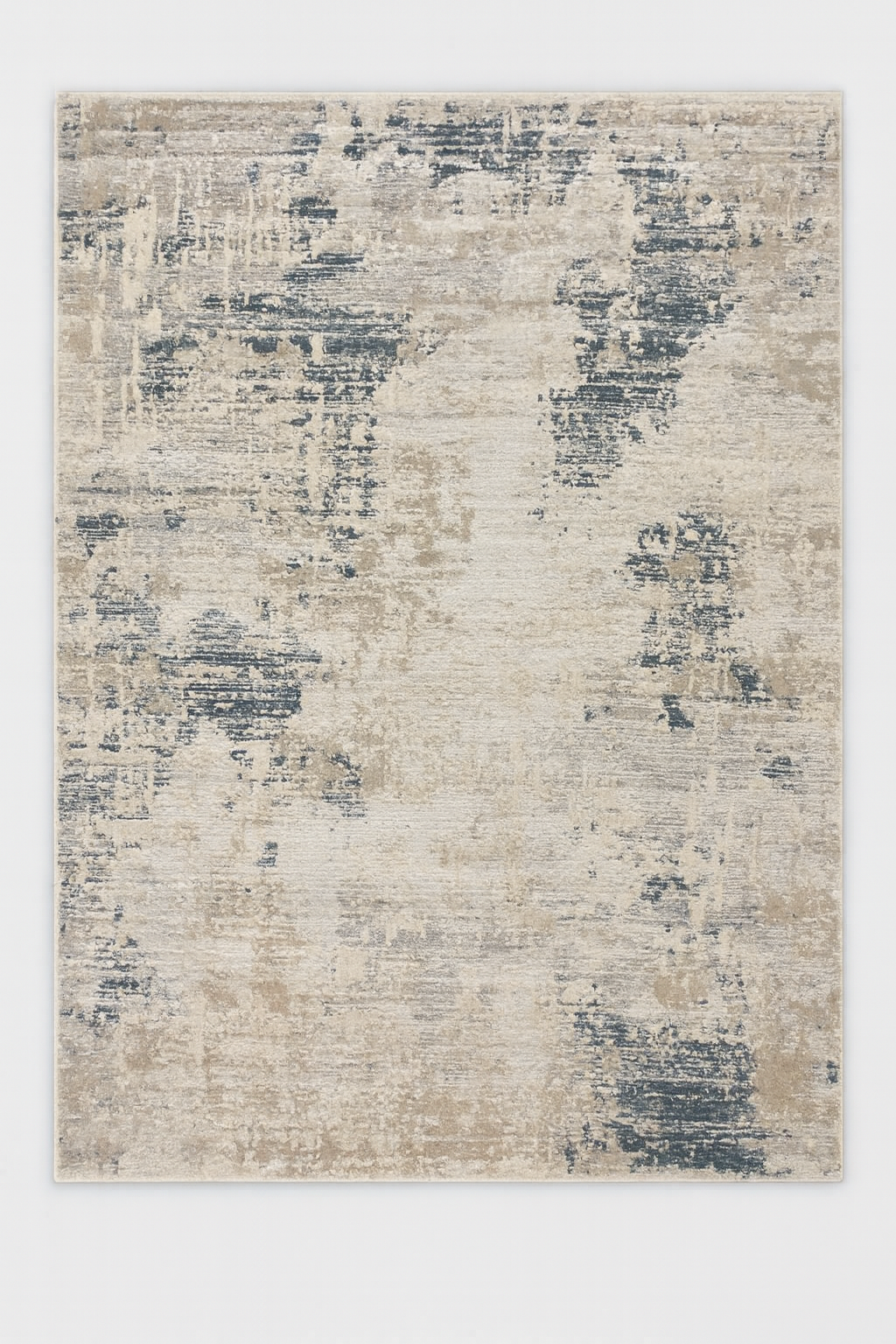 Alfombra lavable 230x160 salón nórdico moderna beige y azul marino | NIDO SH