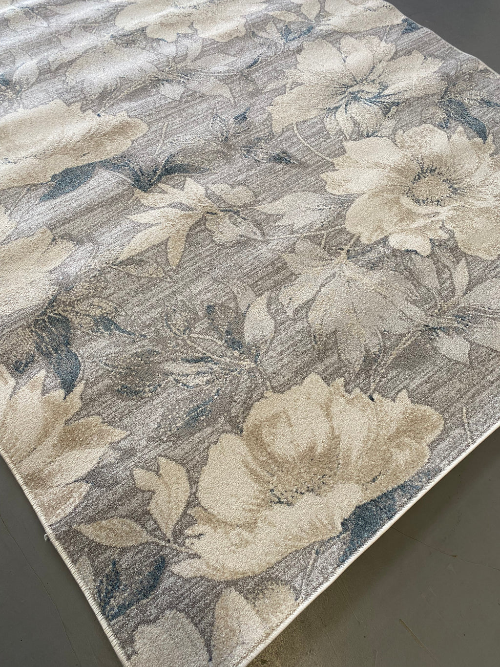 Beige & Navy Blue Elegance – Soft & Washable Rug – 230x160 cm