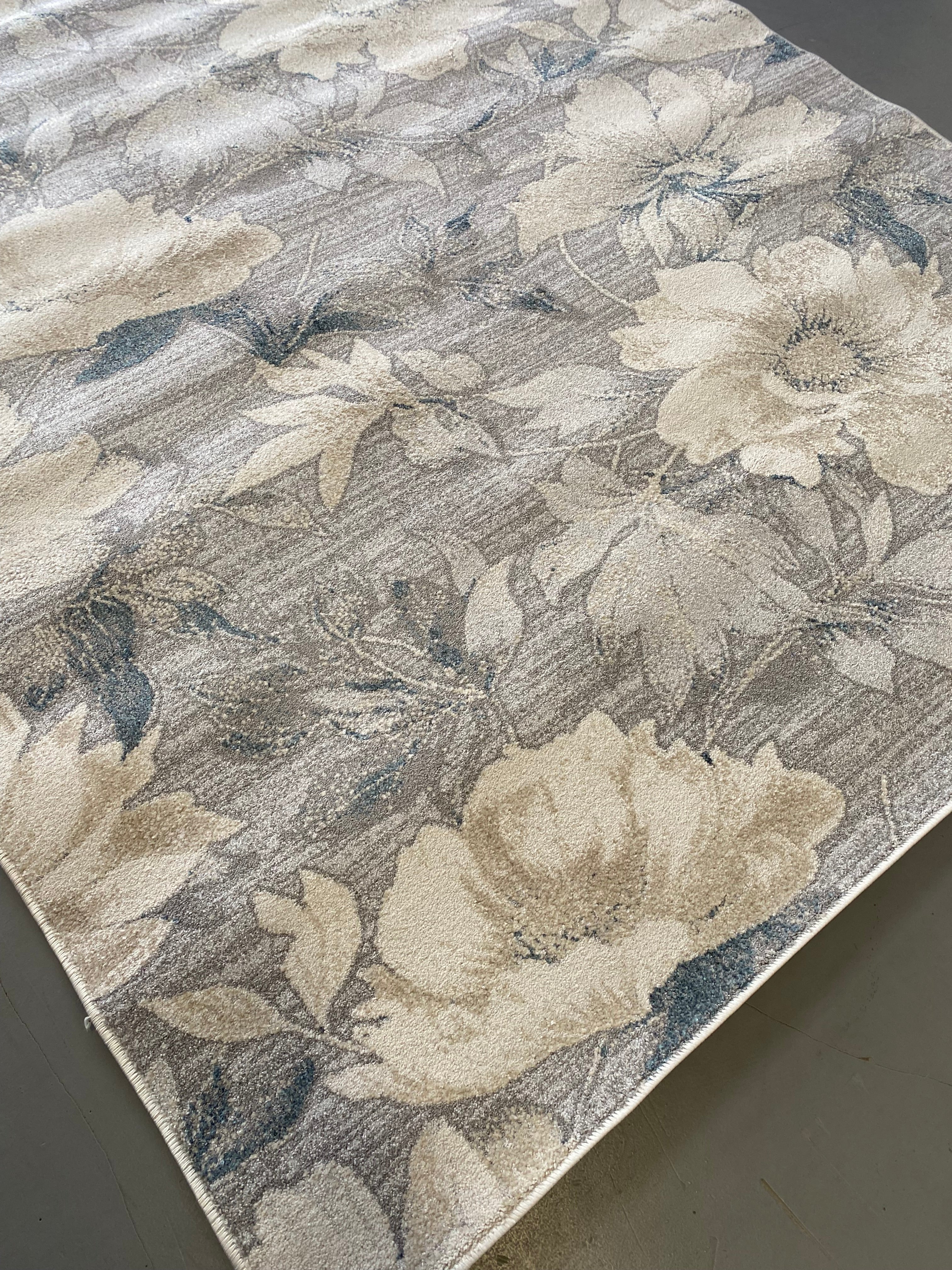 Beige & Navy Blue Elegance – Soft & Washable Rug – 230x160 cm