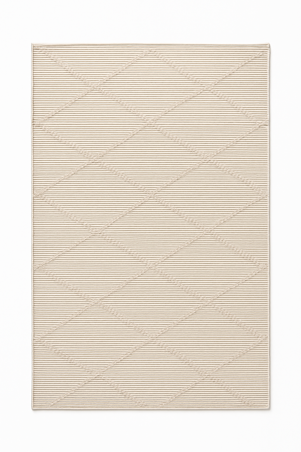 Alfombra Beige Textura Rombos 160x230 Lavable — Tapis Beige Texture Losanges 160x230 Lavable