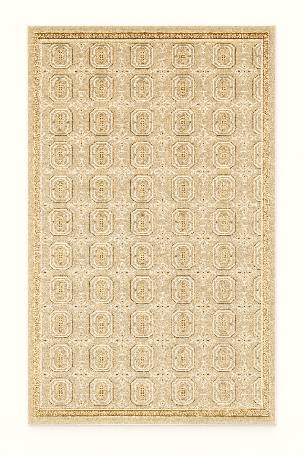 Alfombra Medallones Beige 160x230 (Pelo Bajo) — Tapis Médaillons Beige 160x230 (Poil Court)