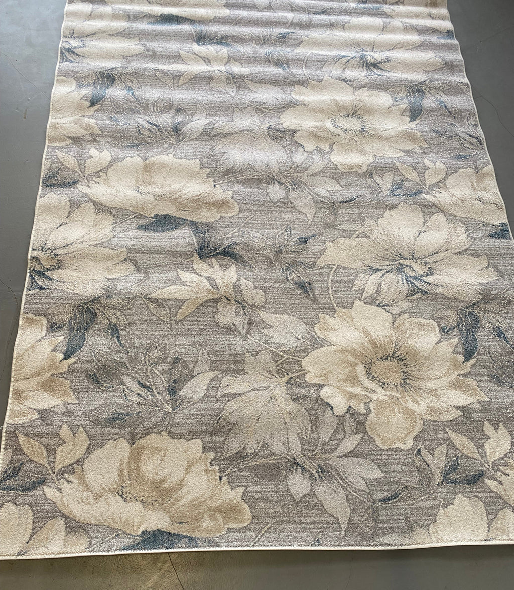 Beige & Navy Blue Elegance – Soft & Washable Rug – 230x160 cm