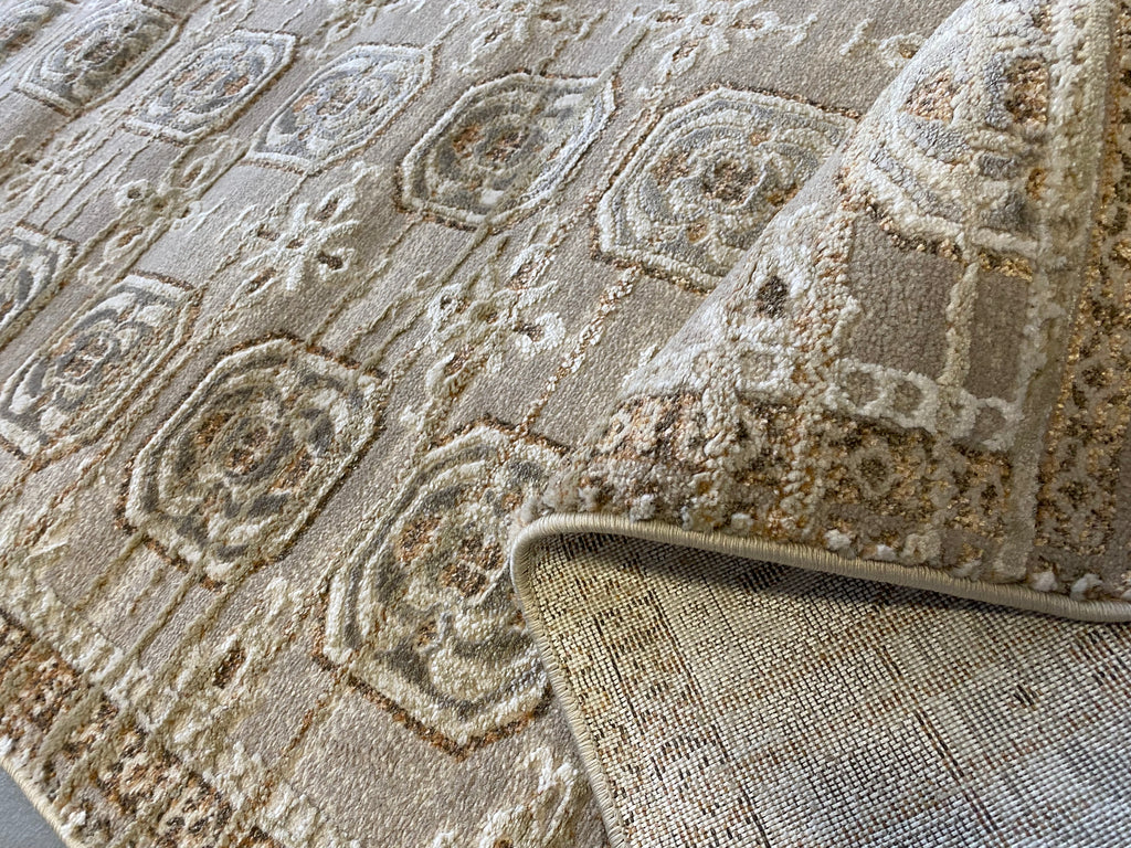 Alfombra Medallones Beige 160x230 (Pelo Bajo) — Tapis Médaillons Beige 160x230 (Poil Court)