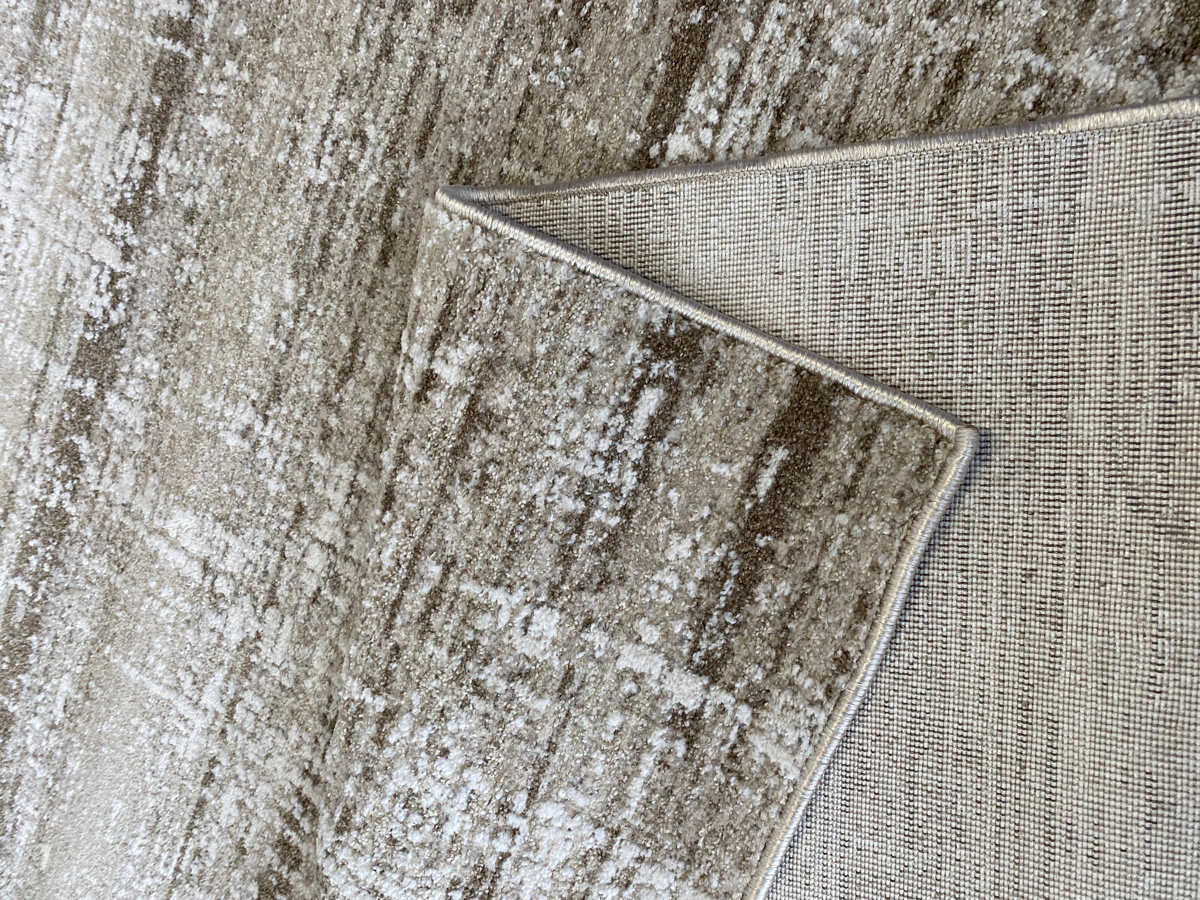 Alfombra lavable 230x160 salón nórdico moderna beige y marrón  | NIDO SH