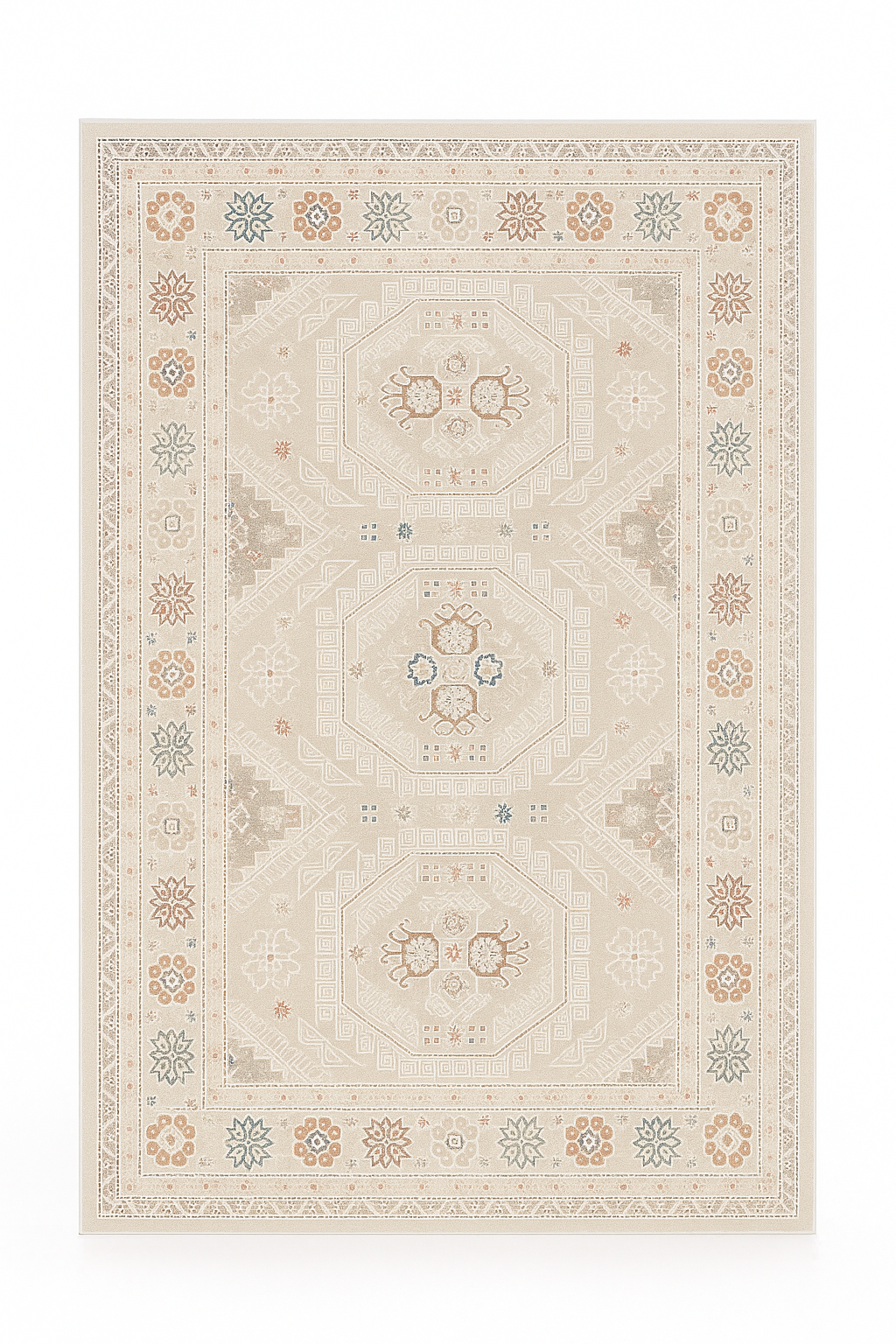 Alfombra Tejido Plano Beige 160x230 — Diseño Geométrico Elegante | Flatweave Beige Rug 160x230 — Elegant Geometric Design