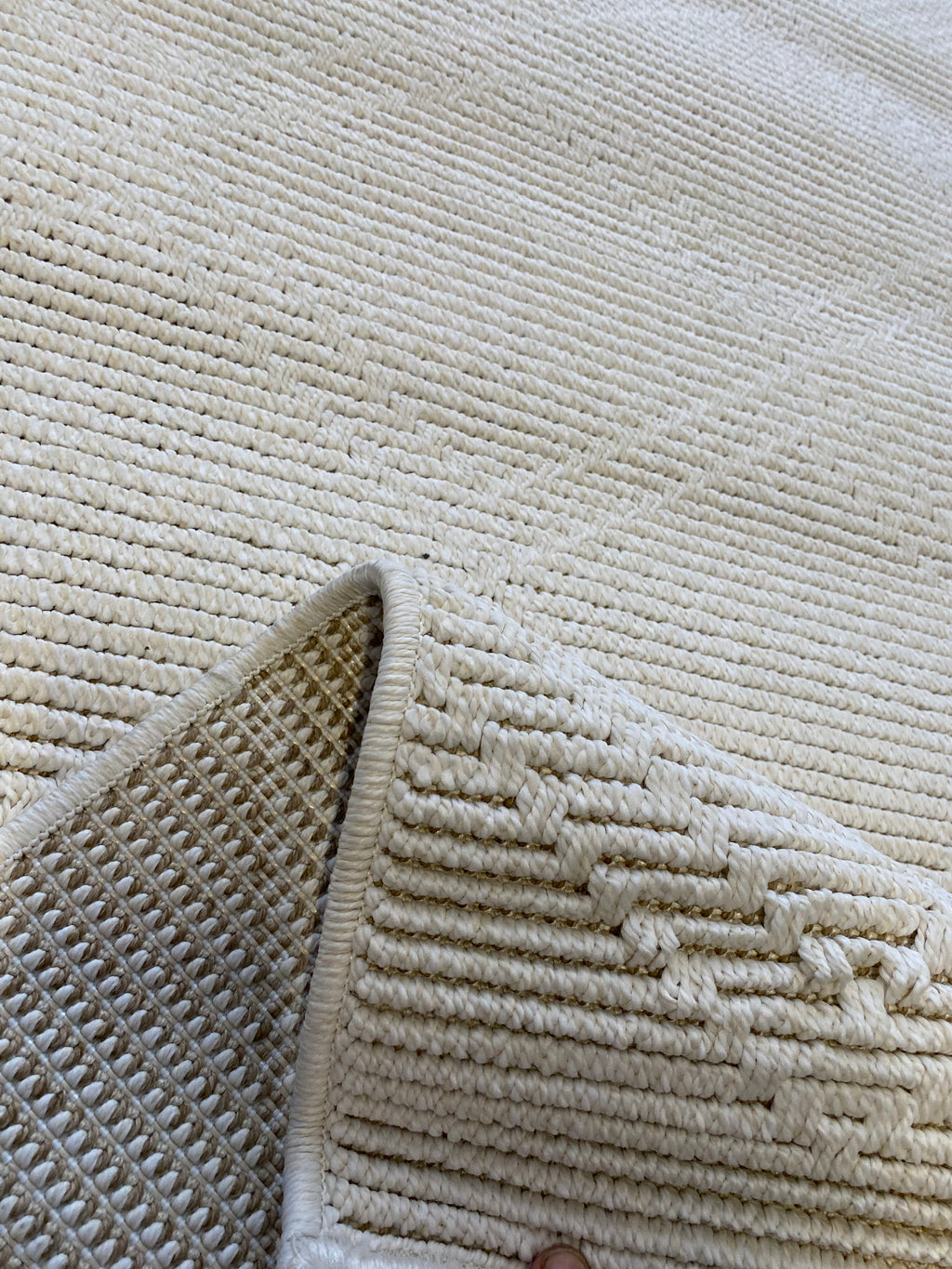 Alfombra Beige Textura Rombos 160x230 Lavable — Tapis Beige Texture Losanges 160x230 Lavable