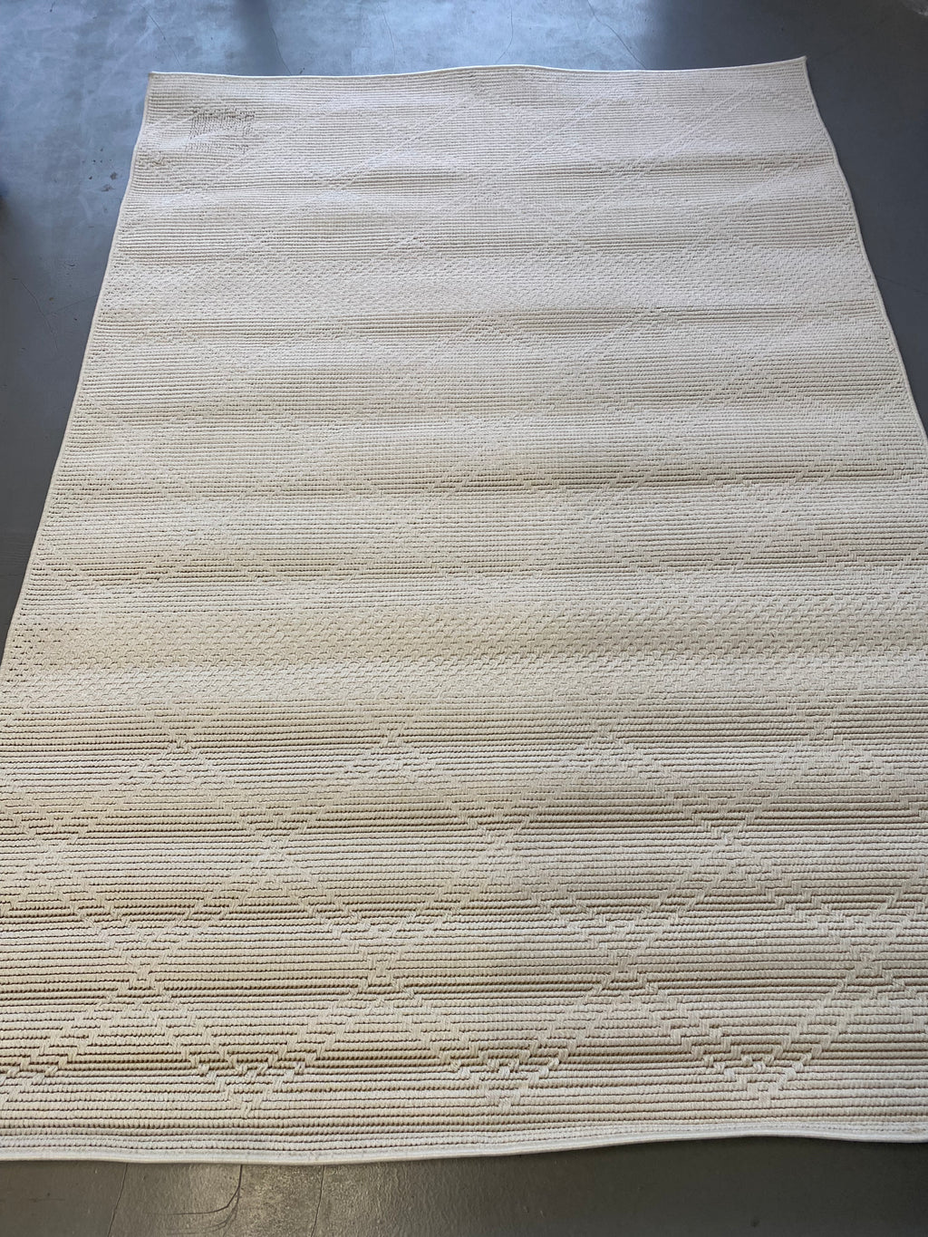 Alfombra Beige Textura Rombos 160x230 Lavable — Tapis Beige Texture Losanges 160x230 Lavable