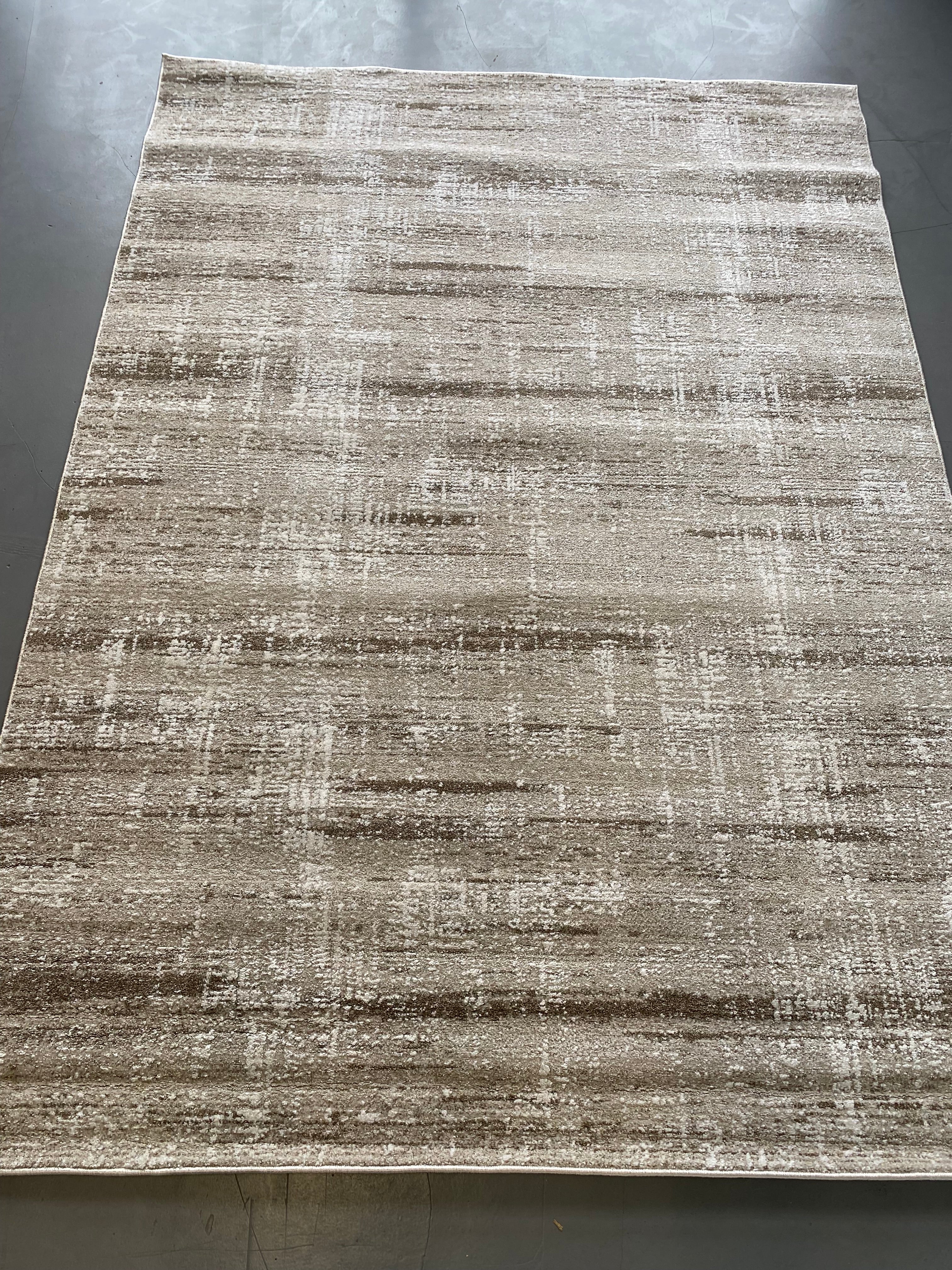 Alfombra lavable 230x160 salón nórdico moderna beige y marrón  | NIDO SH