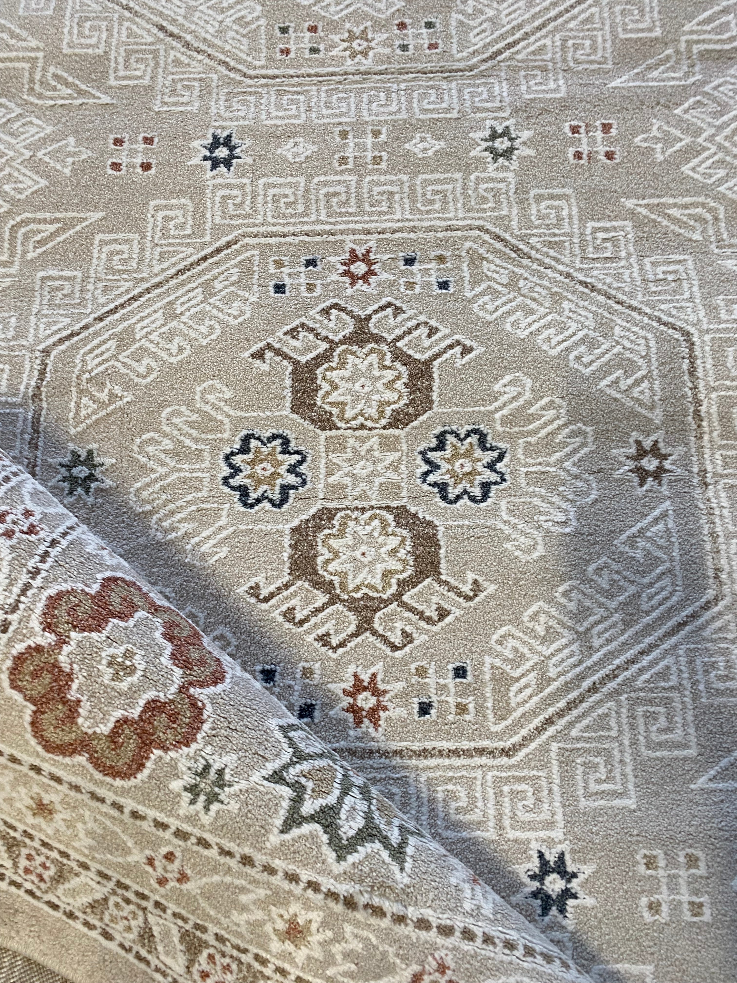 Alfombra Tejido Plano Beige 160x230 — Diseño Geométrico Elegante | Flatweave Beige Rug 160x230 — Elegant Geometric Design
