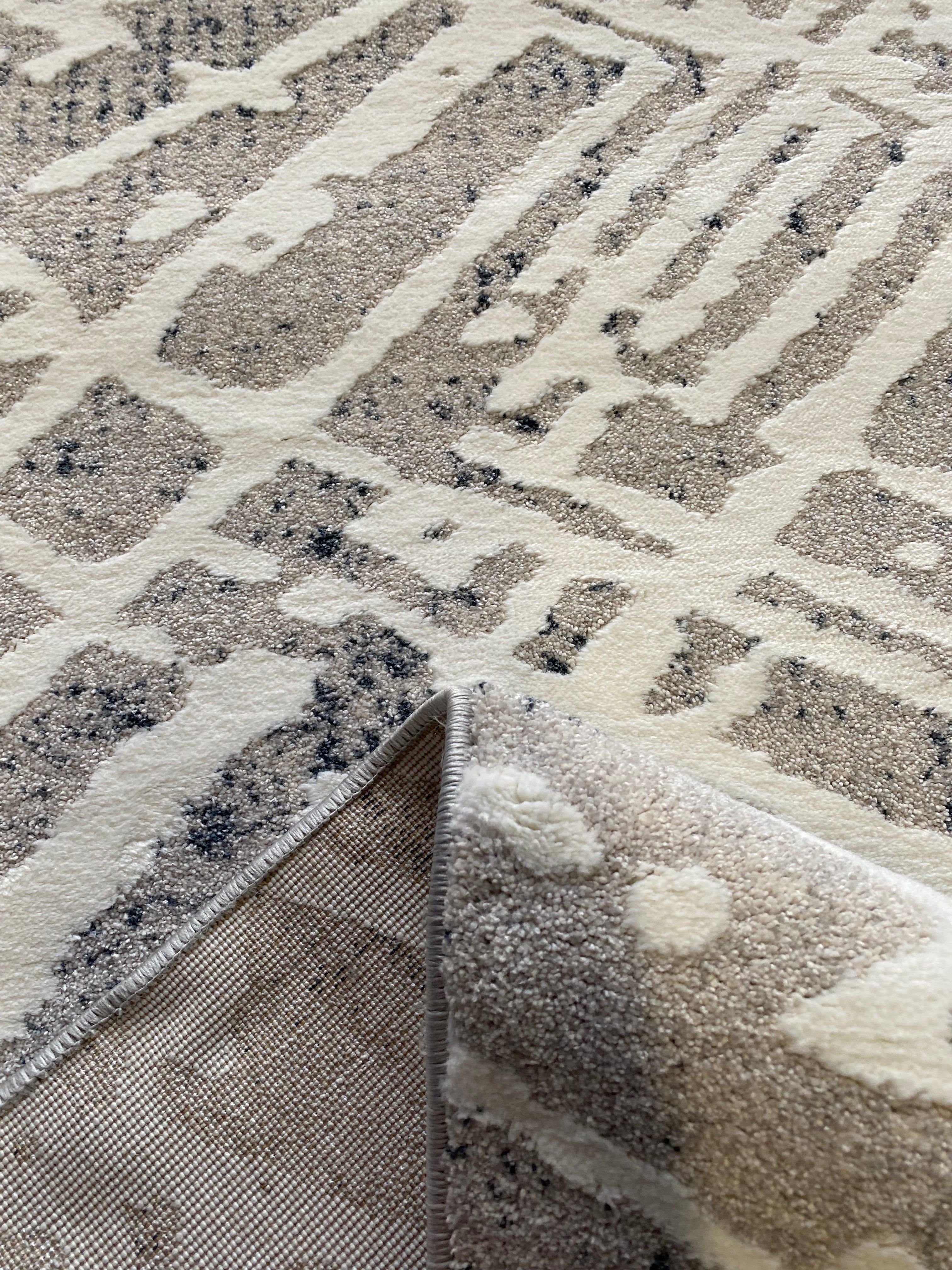 Alfombra Moderna Gris con Líneas Abstractas – Tapis Moderne Gris à Lignes Abstraites