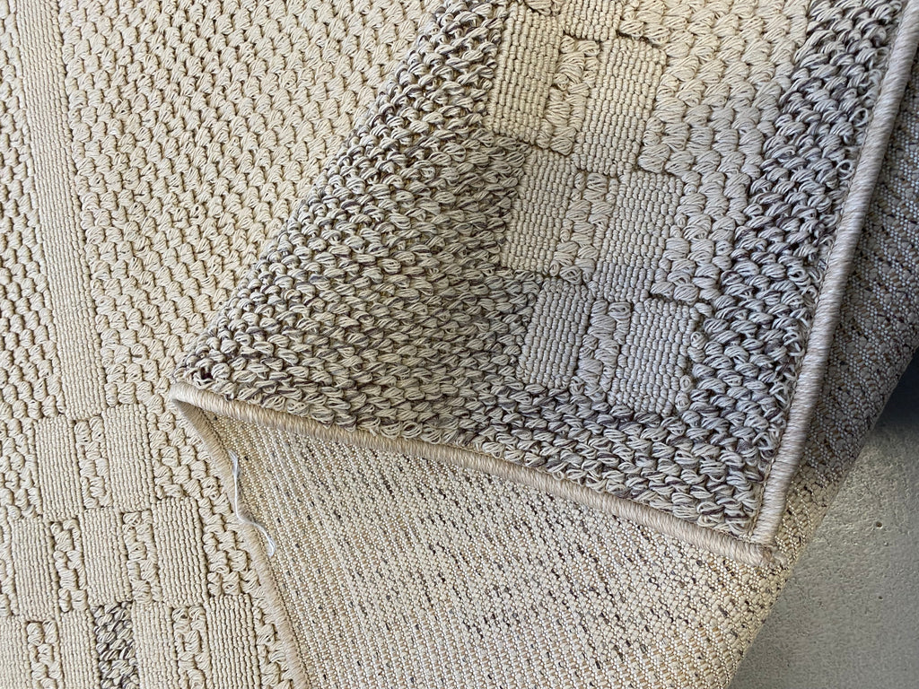 Alfombra Beige con Bordes Geométricos 160x230 (Pelo Bajo) — Tapis Beige à Bordures Géométriques 160x230 (Poil Court)