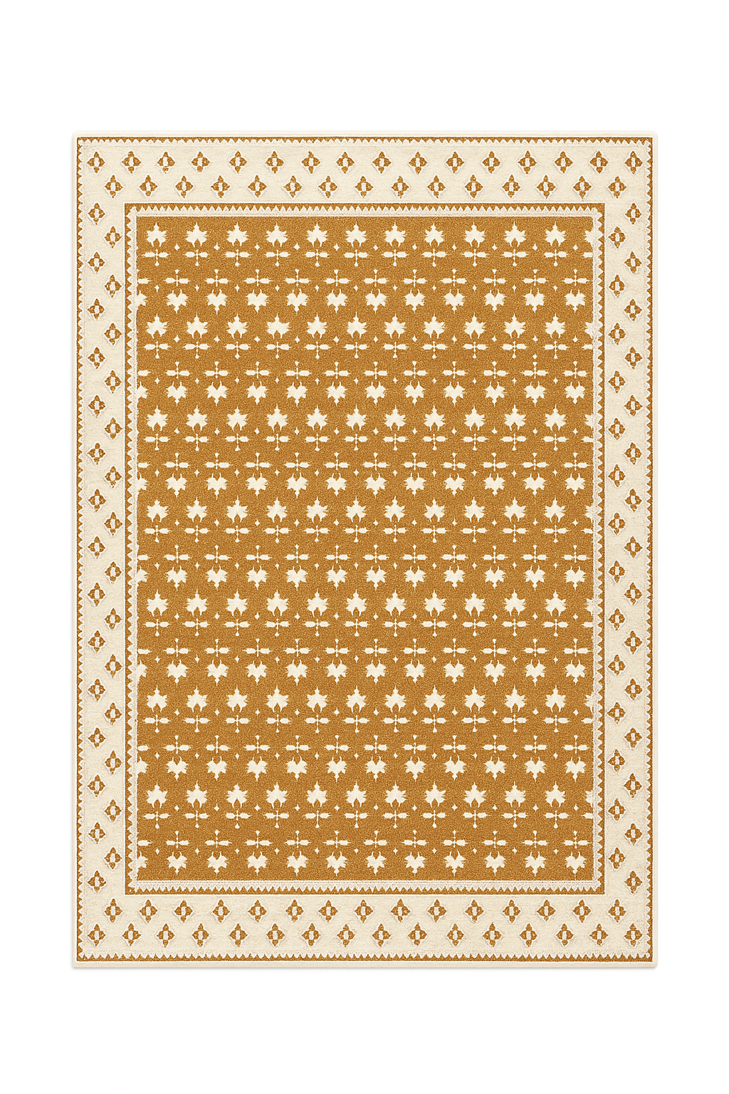 Alfombra Clásica Beige/Marrón con Cenefa – Tapis Classique Beige/Brun à Bordure